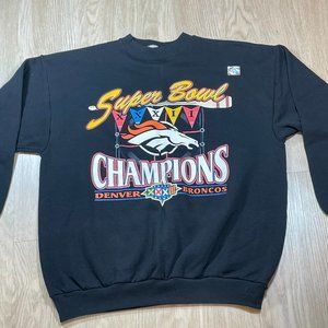 🏈 LOGO 7 🏈 Men's Vintage 90's Denver Broncos Super Bowl 32 Sweatshirt